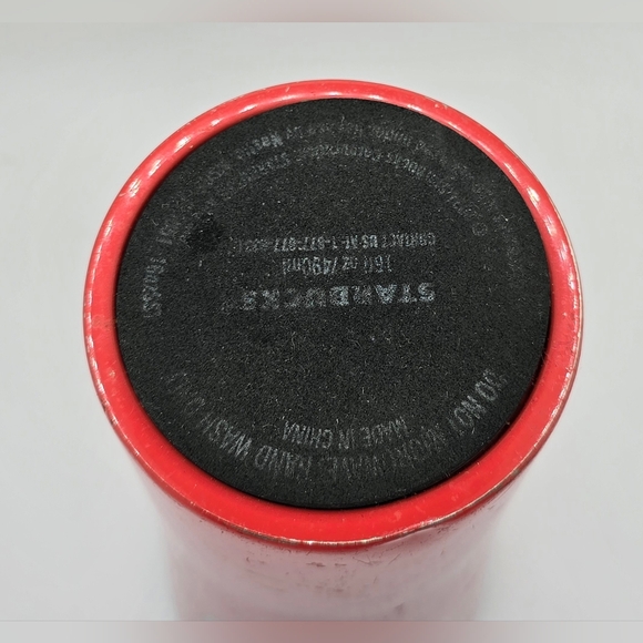 Starbucks Red Metal 16 Oz Travel Cup With Lid 2021 Holiday Cup Hot or Cold - Picture 4 of 5